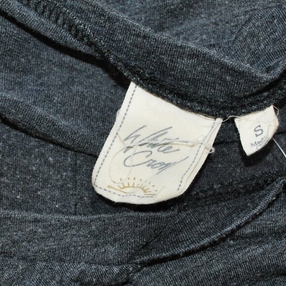 White Crow V Neck Pocket Tee Tshirt Gray Small - Picture 4 of 5